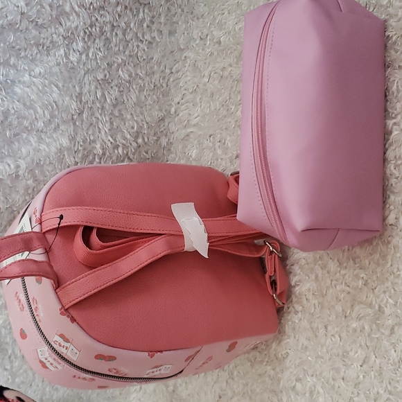 NWT Strawberry milk bundle Mini Backpack and make-up bag. - Picture 3 of 16